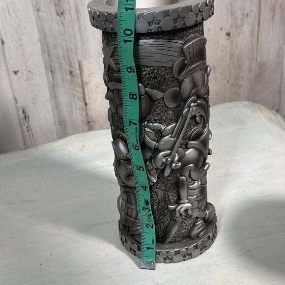 Walt Disney World Florist 3D Texture Silver Resin Mickey Through The Years Vase - Picture 8 of 9